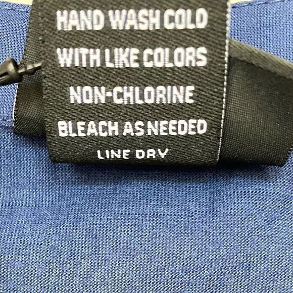 Liv Los Angeles 100% Cotton Navy Pleated Embroidered Tunic NWT Plus Size 3X - Picture 6 of 7